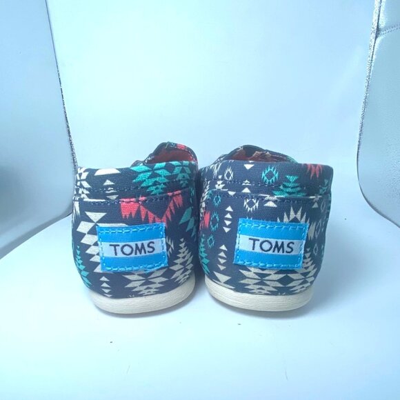 Toms Tribal Print Canvas Slip-On Shoes Womens Size 6 Vibrant Aztec Pattern - Picture 3 of 5